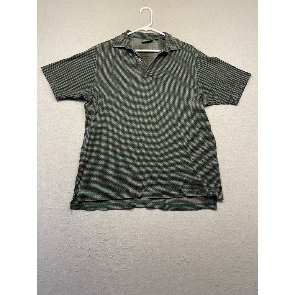 Bobby Jones Polo Shirt 100% Cotton Green Pink Geometric Size Medium Mens